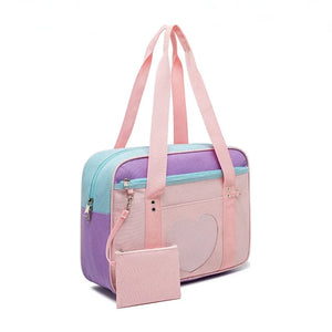 Japanese Preppy Style Pink Uniform Shoulder School Bags for Women Girls