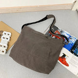 Japanese Retro Canvas Bag Messenger Bag Letter Print Vintage Shoulder Bag Satche
