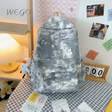 Japanese Retro Gradient Tie-dye Backpack Female High School College Bag