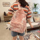 Japanese Retro Gradient Tie-dye Backpack Female High School College Bag