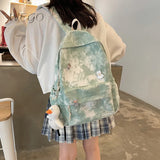Japanese Retro Gradient Tie-dye Backpack Female High School College Bag