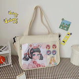 Japanese Itabag Girls Canvas Tote Shoulder Bag Crossbody Satchel