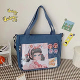 Japanese Itabag Girls Canvas Tote Shoulder Bag Crossbody Satchel