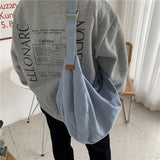 Japanese Canvas Messenger Bag Distressed Large Capacity
