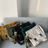 Japanese Style Messenger Crossbody Bag Waterproof Nylon Canvas Satchel