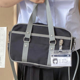Japanese Student Bags High School Shoulder Bag - Black
