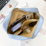 Japanese Student Shoulder Bag Contrast Patchwork Nylon Casual