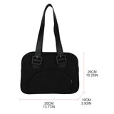 Japanese Student Shoulder Bag Contrast Patchwork Nylon Casual