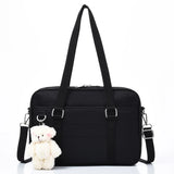 Japanese Style Bag School Girl One Shoulderbag Portable Solid Canvas Shopping