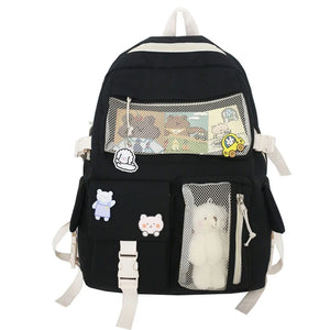 Japanese Style Cartoon Schoolbag Double Shoulder Bag for Teenage Girl Students