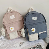 Japanese Style College Student Ladies Backpack Harajuku Flower School Bags