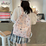 Japanese Funny Print Women Backpack Travel Shoulder Bag