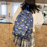 Japanese Funny Print Women Backpack Travel Shoulder Bag