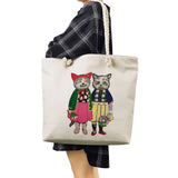 Japanese Style Cat Girl Print Handbag Thick Rope Bag Lady Shoulder Bag