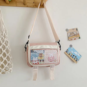 Japanese Style Small Packs Women Transparent Pocket Summer Nylon Crossbody Bags