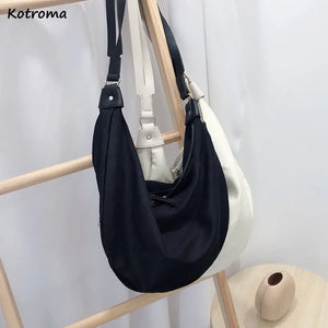 Japanese Style Canvas Shoulder Bag Women Hobo Cross Body Large Capacity Handbag