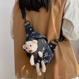 Japanese Style Women Chest Bag Crossbody Bags Canvas Shoulder Bag