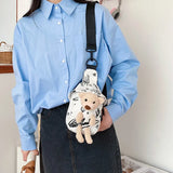 Japanese Style Women Chest Bag Crossbody Bags Canvas Shoulder Bag