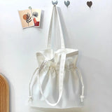 Japanese Style Women Shopping Bag Plaid Shoulder Bag