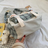 Japanese Style Plaid Girl Backpack for Junior High School