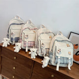 Japanese Style Plaid Girl Backpack for Junior High School