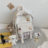 Japanese Style Plaid Girl Backpack for Junior High School