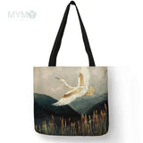 Japanese Ukiyoe Women Shoulder Bags Handbags Canvas Eco Travel School Beach Bag