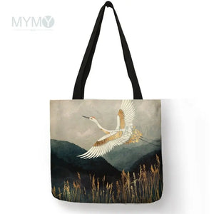 Japanese Ukiyoe Women Shoulder Bags Handbags Canvas Eco Travel School Beach Bag