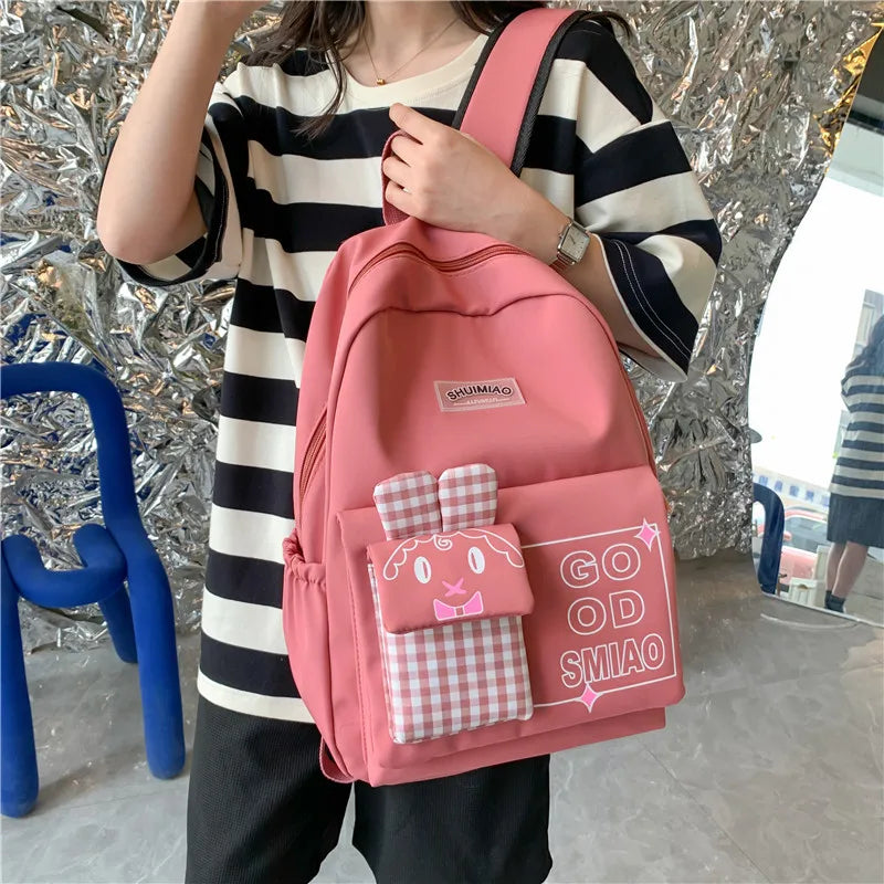 Japanese Style Women's Backpack for Girls High School Waterproof