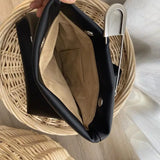 Japanese Y2k Dark Pu Leather Bag Oversized Pin Lady Bags Messenger Bag Shoulder