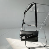 Japanese Y2k Dark Pu Leather Bag Oversized Pin Lady Bags Messenger Bag Shoulder