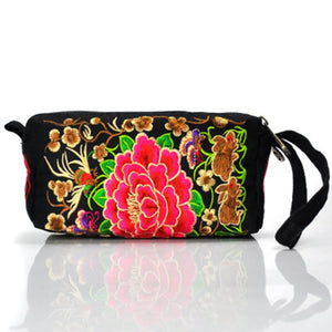 Japanese Embroidered Canvas Handbag for Women
