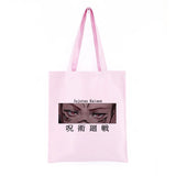Jujutsu Kaisen Canvas Bag Harajuku Women Large Shopper Punk Shoulder Bags