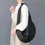Japanese Retro Dumpling Bag Soft Leather Shoulder Bag