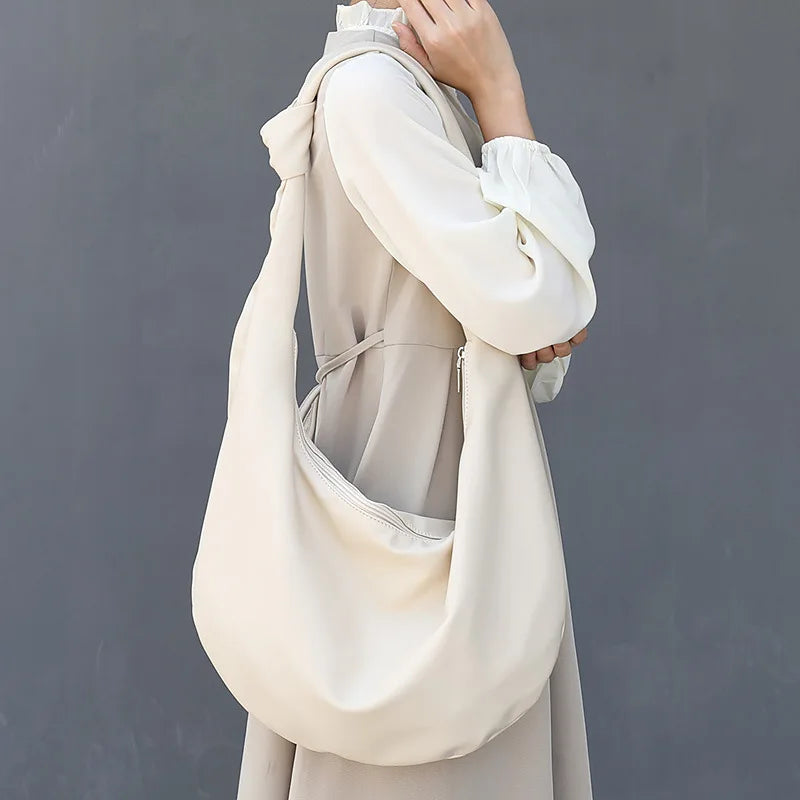 Japanese Retro Dumpling Bag Soft Leather Shoulder Bag