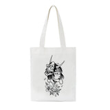 Japanese Gothic Waves Y2K Canvas Bag