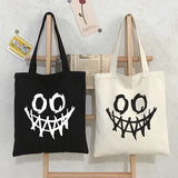 Japanese Gothic Waves Y2K Canvas Bag