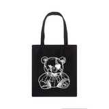 Japanese Gothic Waves Y2K Canvas Bag