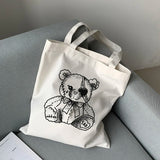 Japanese Gothic Waves Y2K Canvas Bag