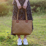 Japanese Straw Shoulder Bag for Women