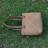Japanese Straw Shoulder Bag for Women