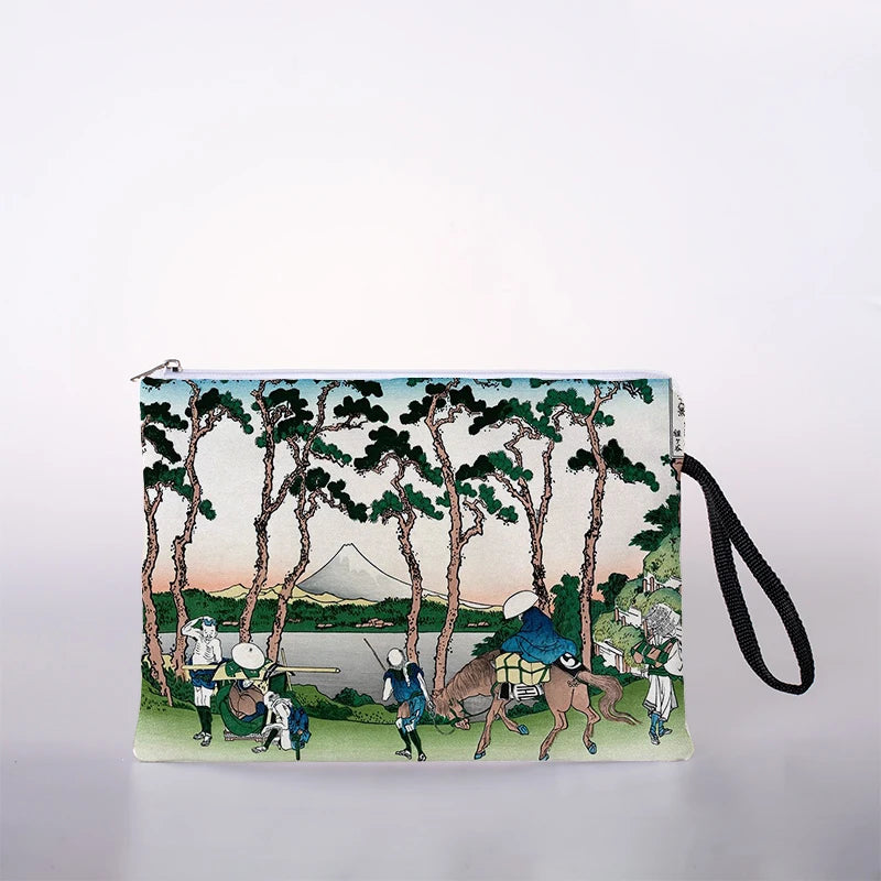 Japanese Ukiyoe Print Cosmetic Bag Lady Makeup Travel Storage