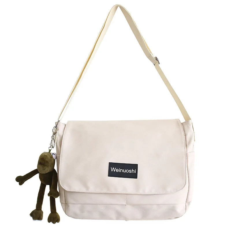 Japanese Canvas Cross-body Bag Large Capacity Student Backpack