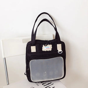 Vintage College Cartoon Cheese Doll Girl Student Shoulder Bag