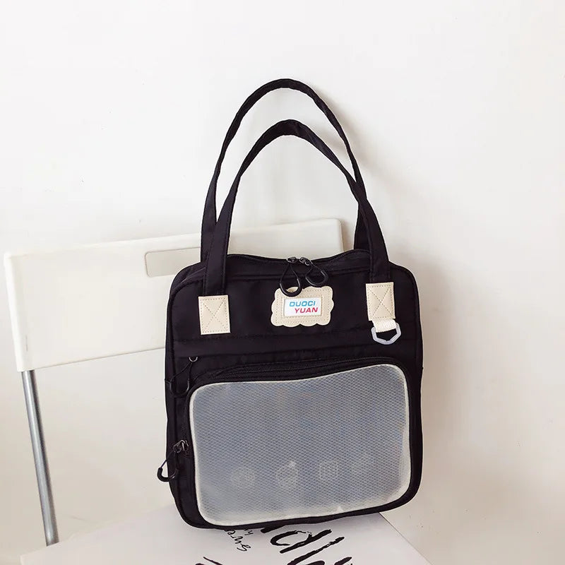 Vintage College Cartoon Cheese Doll Girl Student Shoulder Bag