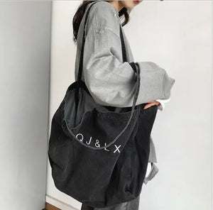 Japanese Youth Denim Canvas Bag Large Capacity Messenger Bag