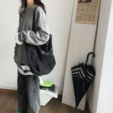 Japanese Youth Denim Canvas Bag Large Capacity Messenger Bag