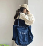 Japanese Youth Denim Canvas Bag Large Capacity Messenger Bag