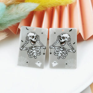 10pcs Acrylic Halloween Skeletons Charms for DIY Jewelry Making