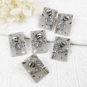 10pcs Acrylic Halloween Skeletons Charms for DIY Jewelry Making
